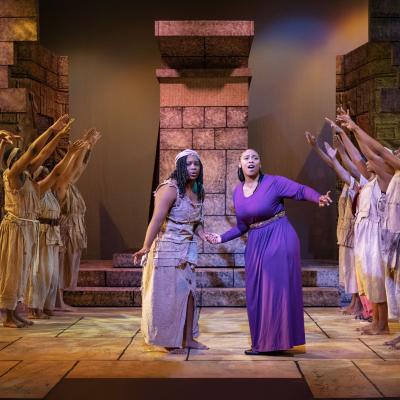 Geriece Drone, Brooke Jai and the cast of Aida - Photo by Dale Dong 