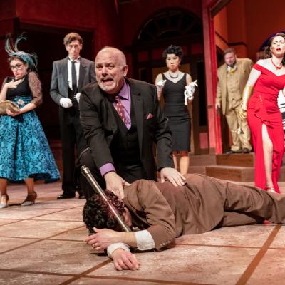 Steve Brown and the cast of Clue - Photo by Dale Dong 