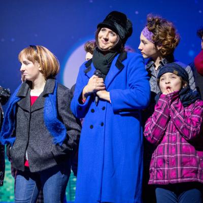 Courtney Libby and the cast of Elf - Photo by Dale Dong 