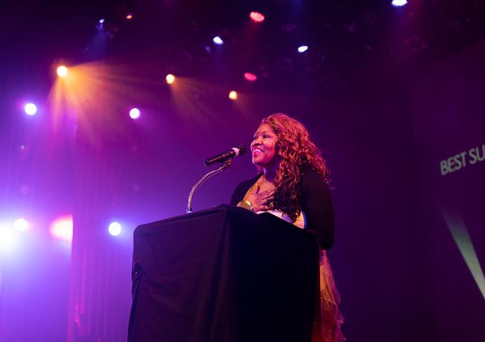 person on stage